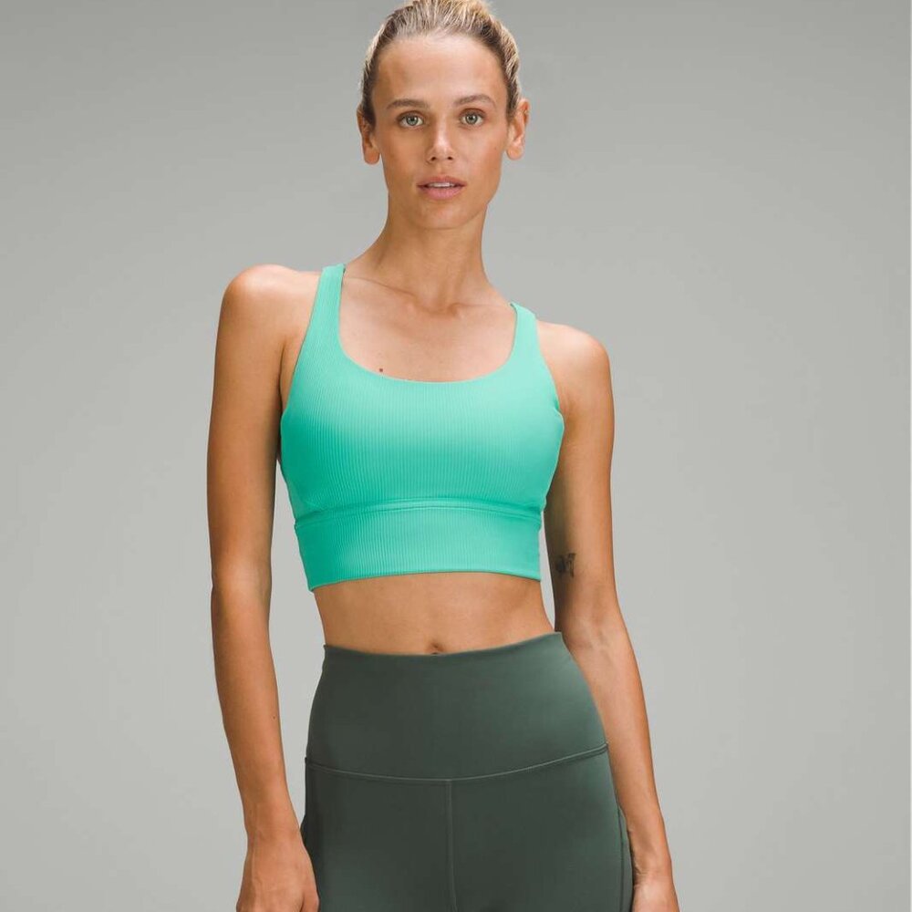 lululemon athletica Mint Green Ribbed Sports Bra